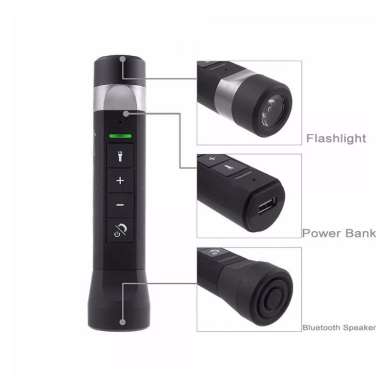 Multifunction Power Bank, Speaker, Torch